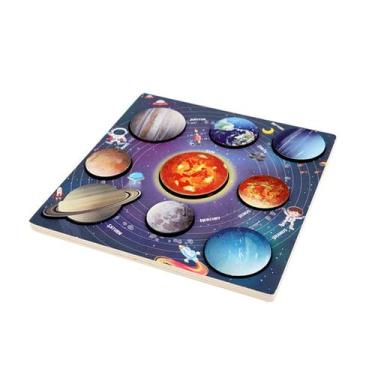 Imagem de Sistema solar de madeira Puzzle Toy para crianças com aprendizado dive