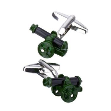 Imagem de Canhão italiano metálico de dois tons Cufflinks para homens - yiweisai