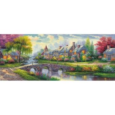 Imagem de Tapeçaria, paisagem, pintura a óleo, 120x50cm, fibra de microtecido - 