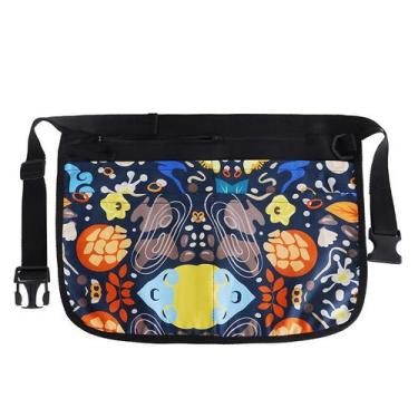 Imagem de Meio avental de poliéster estampado colorido com alça ajustável - Yiwe