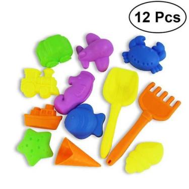 Imagem de Conjunto de praia Castle Sand Tools, 12 peças multicoloridas com molde