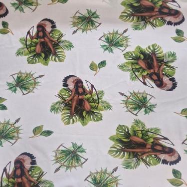 Imagem de Tecido Oxford Estampado Orixas Jurema Ogum e Oxossi e BRINDE - TRAMA  