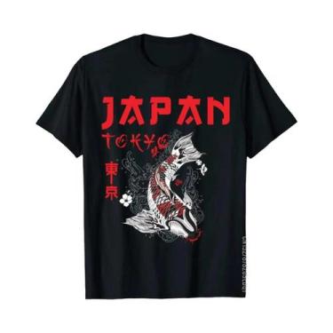 Imagem de Camiseta Masculina De Algodão Slim Fit, Camiseta Personalizada Japones