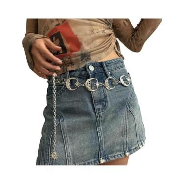 Imagem de Cinto De Cadeia De Cintura Alta Estilo Punk Hip Hop Feminino Vintage D