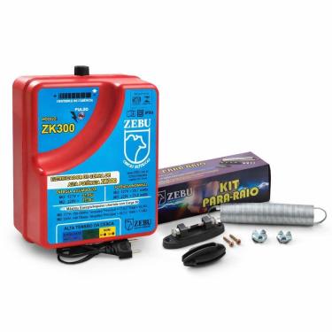 Imagem de Eletrificador de Cercas Elétricas Para Grandes Propriedades ZK300 220V + Kit Para-raios - Zebu