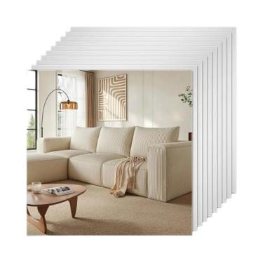 Imagem de Folhas De Espelho Autoadesivas Flexíveis 10 20 30 Peças Adesivos De Pa