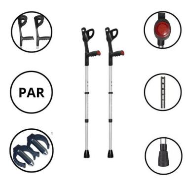Imagem de Muleta Ortopédica Canadense Auxiliar Par Take Care 120 Kg - Procorpus 