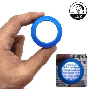 Imagem de Lupa Portátil Azul Com Luz LED Ampliação 5x Peso Para Papel - 57088AZ 