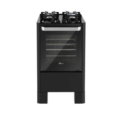 Imagem de Fogão Fischer Fit Line 4 Bocas Preto Mesa De Vidro E Trempe Iron Bivol