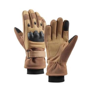 Imagem de Luvas De Inverno Pretas Para Motocicleta, Estilo Militar, À Prova De F