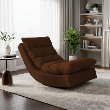 Imagem de Poltrona Balance Leve Balanço Linho Premium Easy Clean Luxo Para Sala Quarto Conforto R...