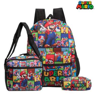Imagem de Mochila Escolar Super Mario Bross Costa Kit Lancheira+Estojo - TOYS 2U