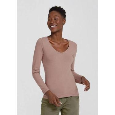 Imagem de Blusa Hering Manga Longa Ref:4D8A, Marrom, P