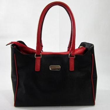Imagem de Bolsa tiracolo/mão em material sintético tipo linho e couro natural ma