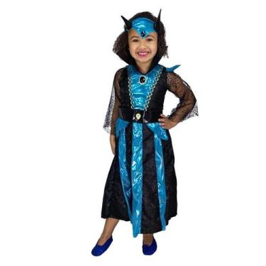 Imagem de Fantasia de Malevóla Rainha Má de Luxo Halloween Infantil Feminina - F