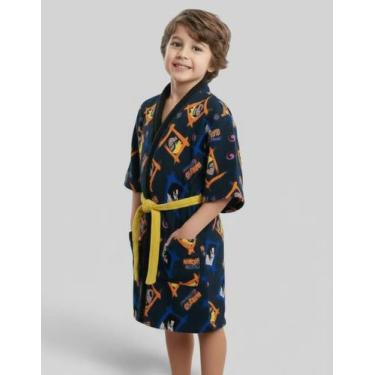Imagem de Roupão Aveludado Infantil Quimono Estampado Naruto P Lepper