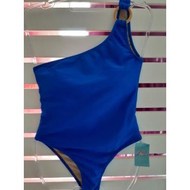 Imagem de Maio de um ombro só, azul Marinho,tamanho M  lycra rosset, zart modas