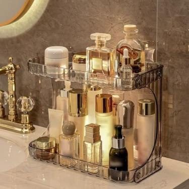 Imagem de Prateleira Organizadora 2 Andares Maquiagem Perfumes Acrílico Transpar