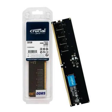 Imagem de Memória Ram uDIMM PC DDR5 32GB 5600Mhz CL46 Crucial Basics CT32G56C46U