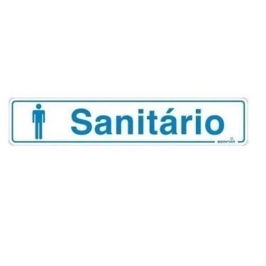 Imagem de Placa Sinalização 5x25 Sanitário Masculino - Bemfixa