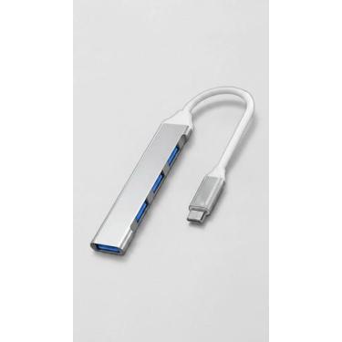 Imagem de Hub USB 3.0 Tipo C com 4 Portas Prata - Congratulations Store
