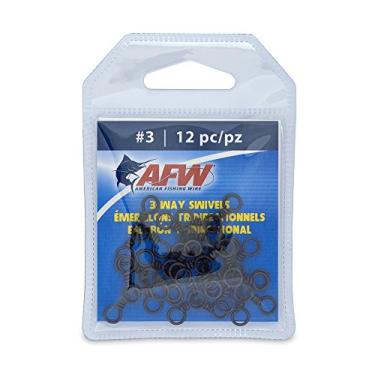 Imagem de American Fishing Wire Giros 3 vias de latão com anéis de aço inoxidável (12 peças), preto, tamanho 3