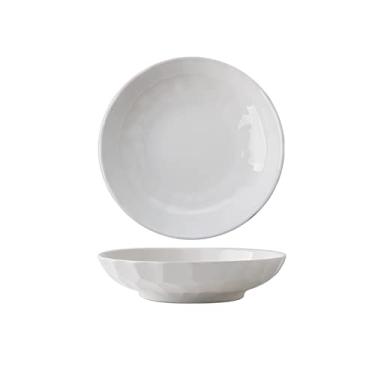 Imagem de Prato de massa, pratos de jantar em relevo chinês, prato de jantar de cerâmica de 19,8 cm, prato de jantar de porcelana para casa, prato de salada, pode ir ao micro-ondas/lava-louças