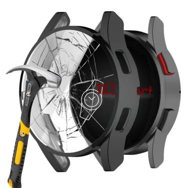 Imagem de Capa Case Película Vidro P/ Galaxy Watch 4 40Mm R860 - Preto