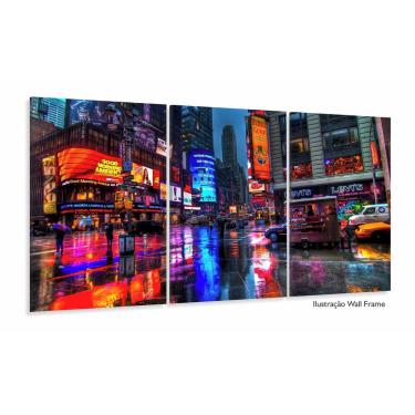 Imagem de Quadro Decorativo Nova York Chuva 120x60