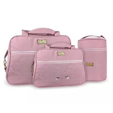 Imagem de Kit Luxo Maternidade 4 Pçs Bolsas Frasqueira Trocador