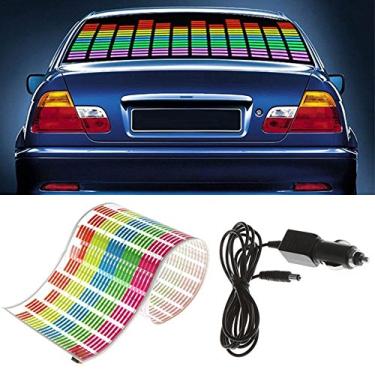 Imagem de WONFAST Adesivo de carro ativado por batida de música sonora equalizador luz LED flash luz de áudio lâmpada de ritmo de voz (90 x 25 cm)