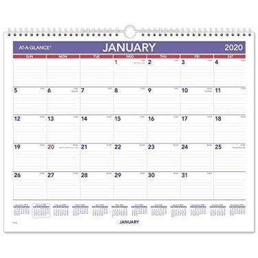 Imagem de AT-A-GLANCE Calendário de parede mensal 2020, 38 x 30 cm, médio, espiral (PM828)