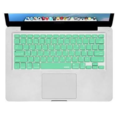 Imagem de XSKN Capa de teclado de silicone verde menta hebraico para MacBook Air 13, Pro 13 15 17 polegadas, layout dos EUA