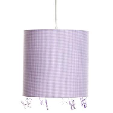 Imagem de Potinho de Mel Lustre Tubular Borboletas Quarto Bebê Infantil Menina Lilás