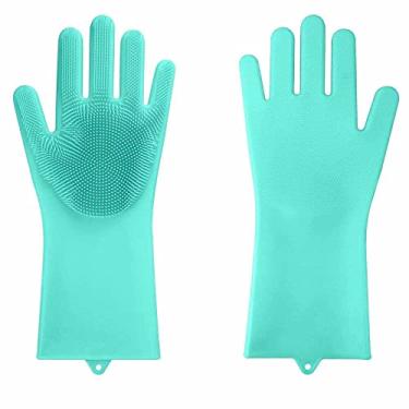 Imagem de Luva de Silicone Lava Louça Mágica Azul CBRN11469 - Commerce Brasil