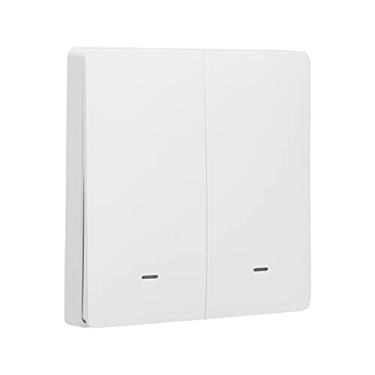 Imagem de Interruptor de luz inteligente Dioche, tipo 86, controle de voz e aplicativo, 2 vias, branco, operação manual e automática, botão de pressão, montagem na parede, 600 W, 1 unidade