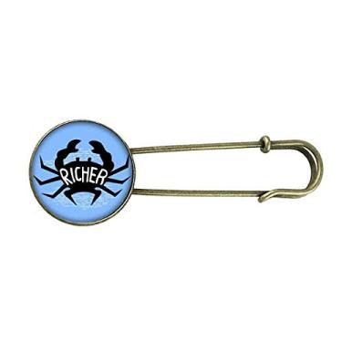 Imagem de Caranguejo preto contorno natural retrô metal broche broche clipe jóias