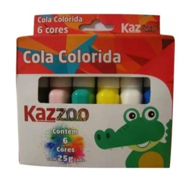 Imagem de Cola Colorida 25G Com 6 Cores Kaz