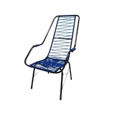 Imagem de Cadeira De Area Adulto Fio Varanda Externa Reforçada Azul - Vinholi