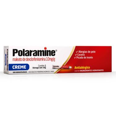 Imagem de Polaramine Maleato de Dexclorfeniramina 10mg/g Creme Dermatológico 30g 30g