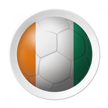 Imagem de Prato decorativo de porcelana com bandeira nacional Coate d'Ivoire para jantar