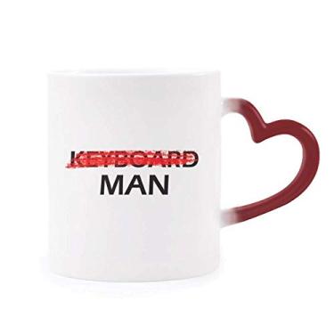 Imagem de Caneca masculina sensível ao calor Don't Be A Keyboard Caneca vermelha que muda de cor