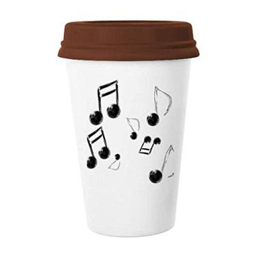 Imagem de Caneca de cerâmica com estampa de bolha de notação musical Caneca de vidro para beber café