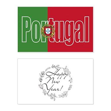 Imagem de Bandeira de Portugal Nome do Ano Novo Festival Cartão de felicitações Bless Mensagem Presente