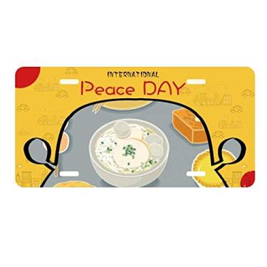 Imagem de DIYthinker Placa de carro de Hong Kong Culinária Local Placa de carro Decoração Dia da Paz