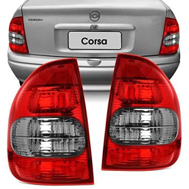 Imagem de Lanterna Traseira Gm Corsa Pick-up Sw Wagon 4 Portas 2000 a 2002 Bicolor Ré Fumê Lado Esquerdo 21355