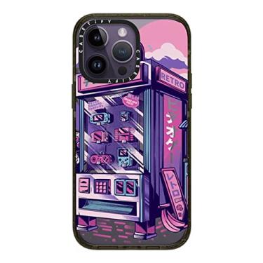 Imagem de CASETiFY Capa Impact para iPhone 14 Pro Max [4X testado contra quedas de grau militar/proteção contra quedas de 2,5 metros/compatível com Magsafe] - Máquina de venda automática retrô - Preto brilhante