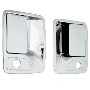 Imagem de Ormax Capas de maçaneta cromadas para 2 portas adequadas para Ford F-250, F-350, F-450, F-550 Super Duty 1999-2015 (com fechadura de passageiro)