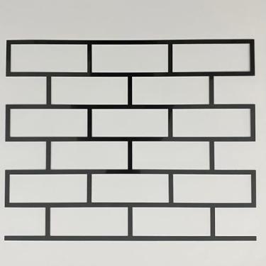 Imagem de Stencil Placa Molde Revestimento Tijolinho Pintura Gabarito Parede Decorativa 3D