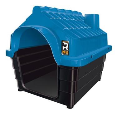 Imagem de Casinha Grande Plástica Desmontável para Cachorros N6 Casa Azul